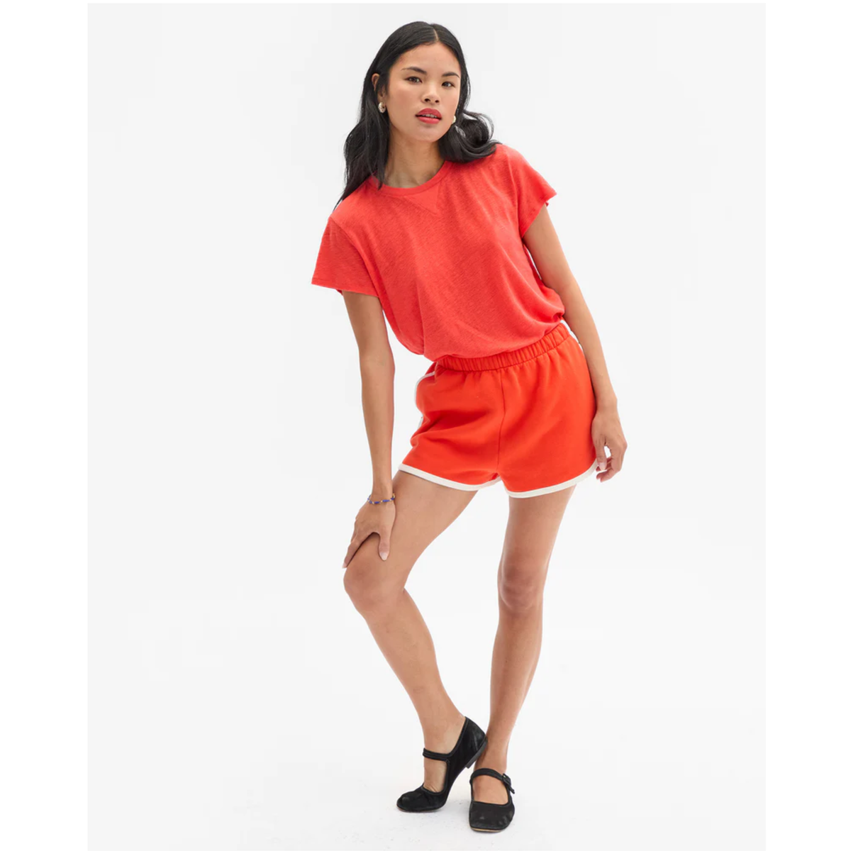 Classic Tee - Bright Poppy W/ V-Stitch