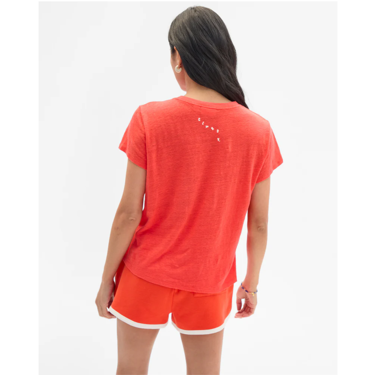 Classic Tee - Bright Poppy W/ V-Stitch