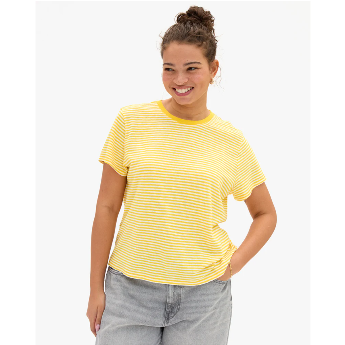 Classic Tee - Snapdragon/Cream Mini Stripe