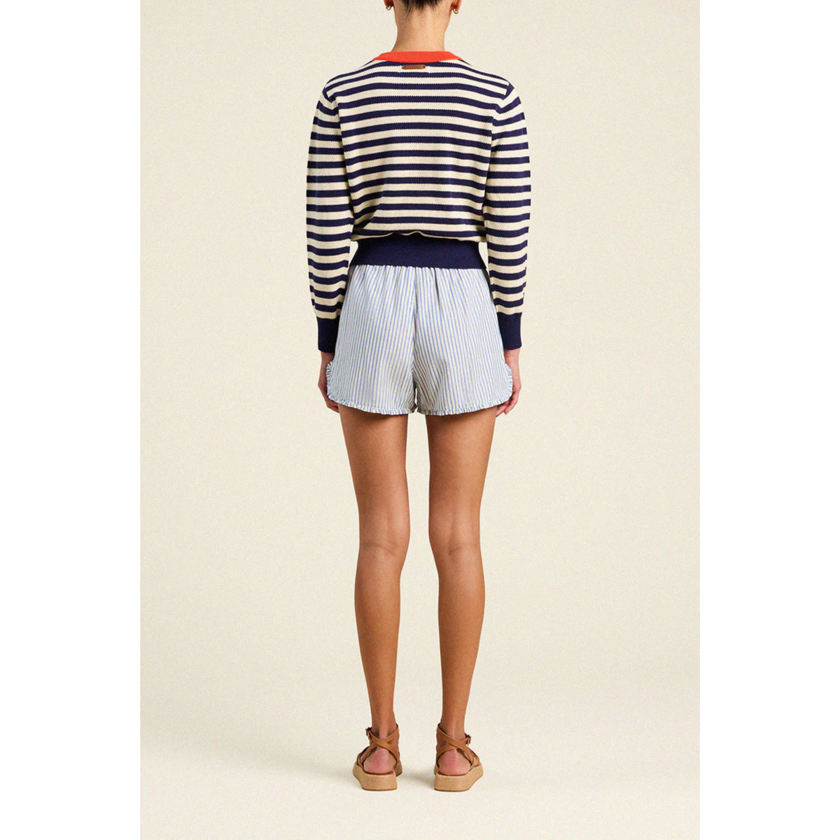 Cleo Sweater - Antique White/Navy Stripe