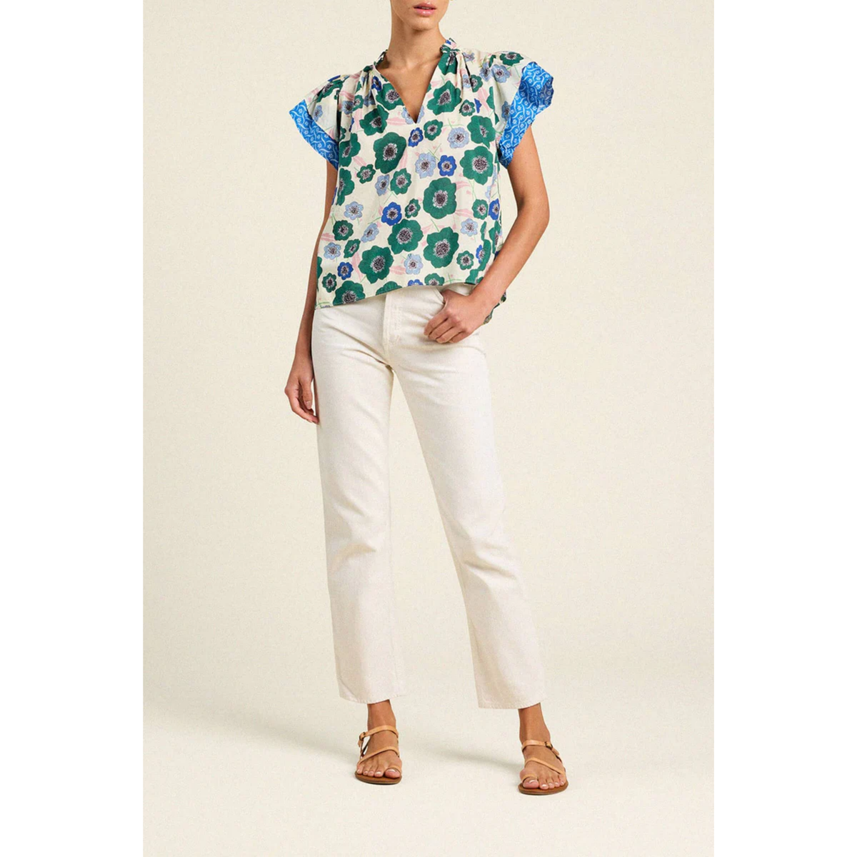 Clover Blouse - Green House Bloom Border