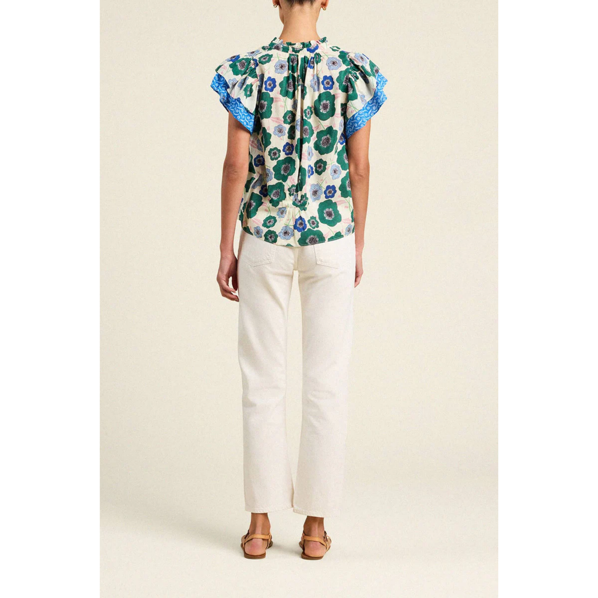 Clover Blouse - Green House Bloom Border