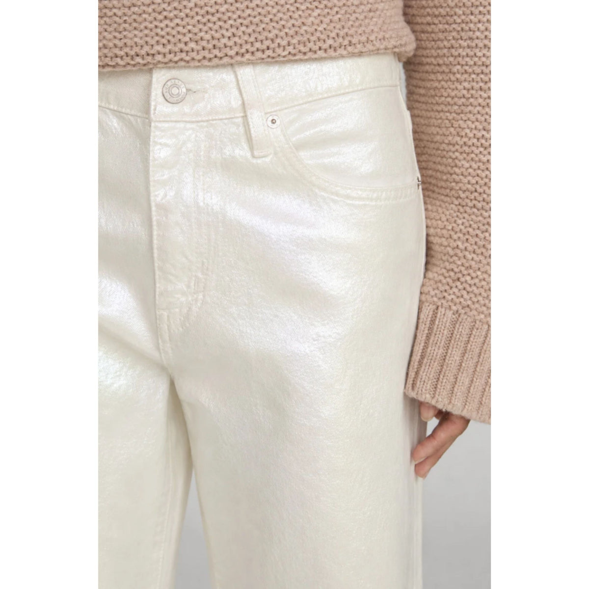 Coated Hang Jean - Pearl