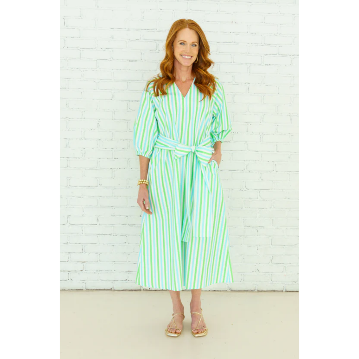 Coco Palm Beach Dress - Green and Blue