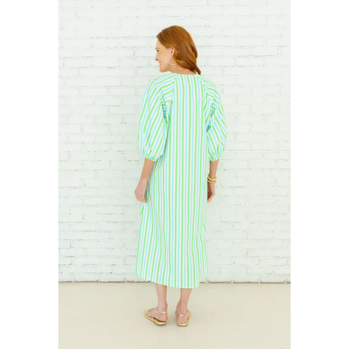 Coco Palm Beach Dress - Green and Blue