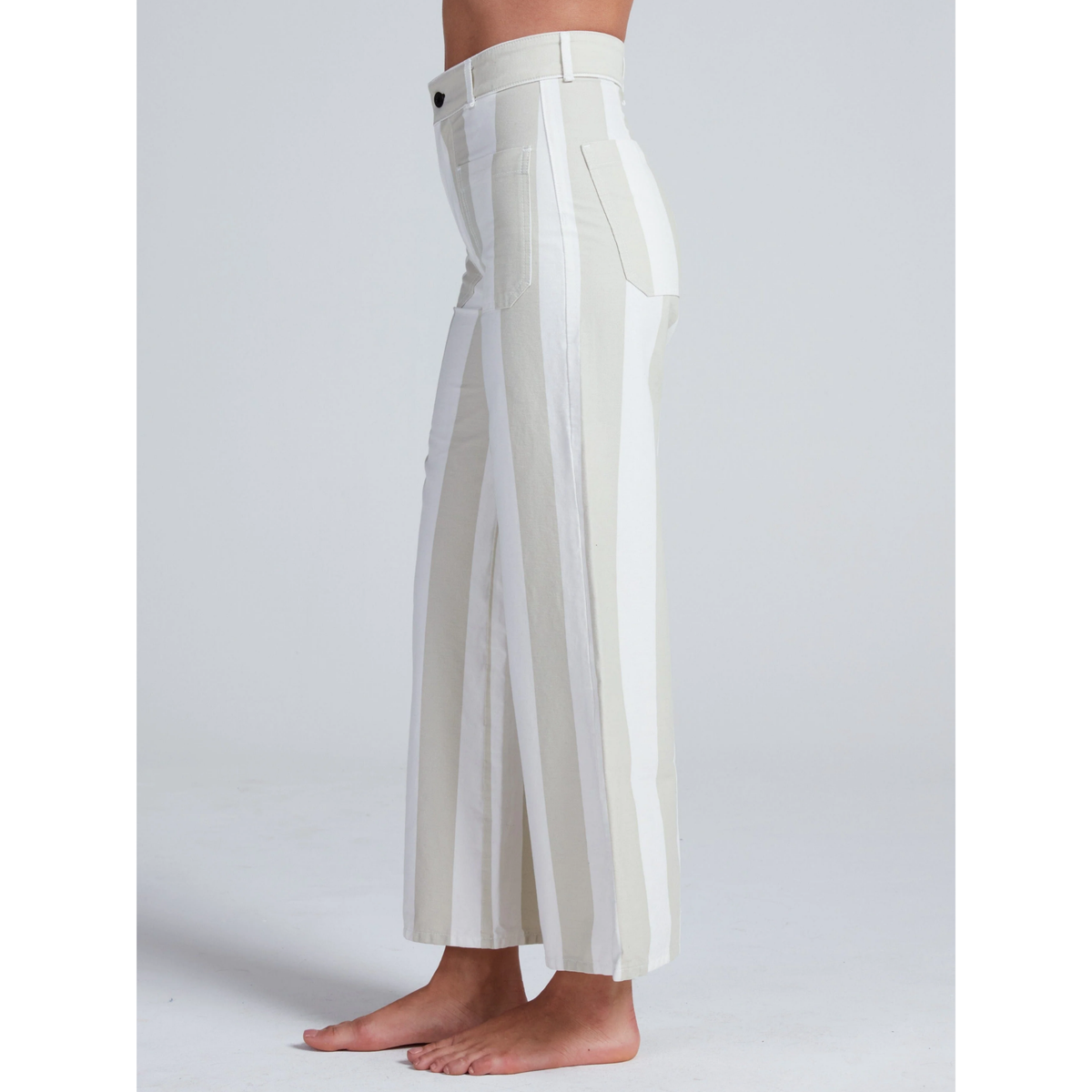 White wide-leg pants on a white background