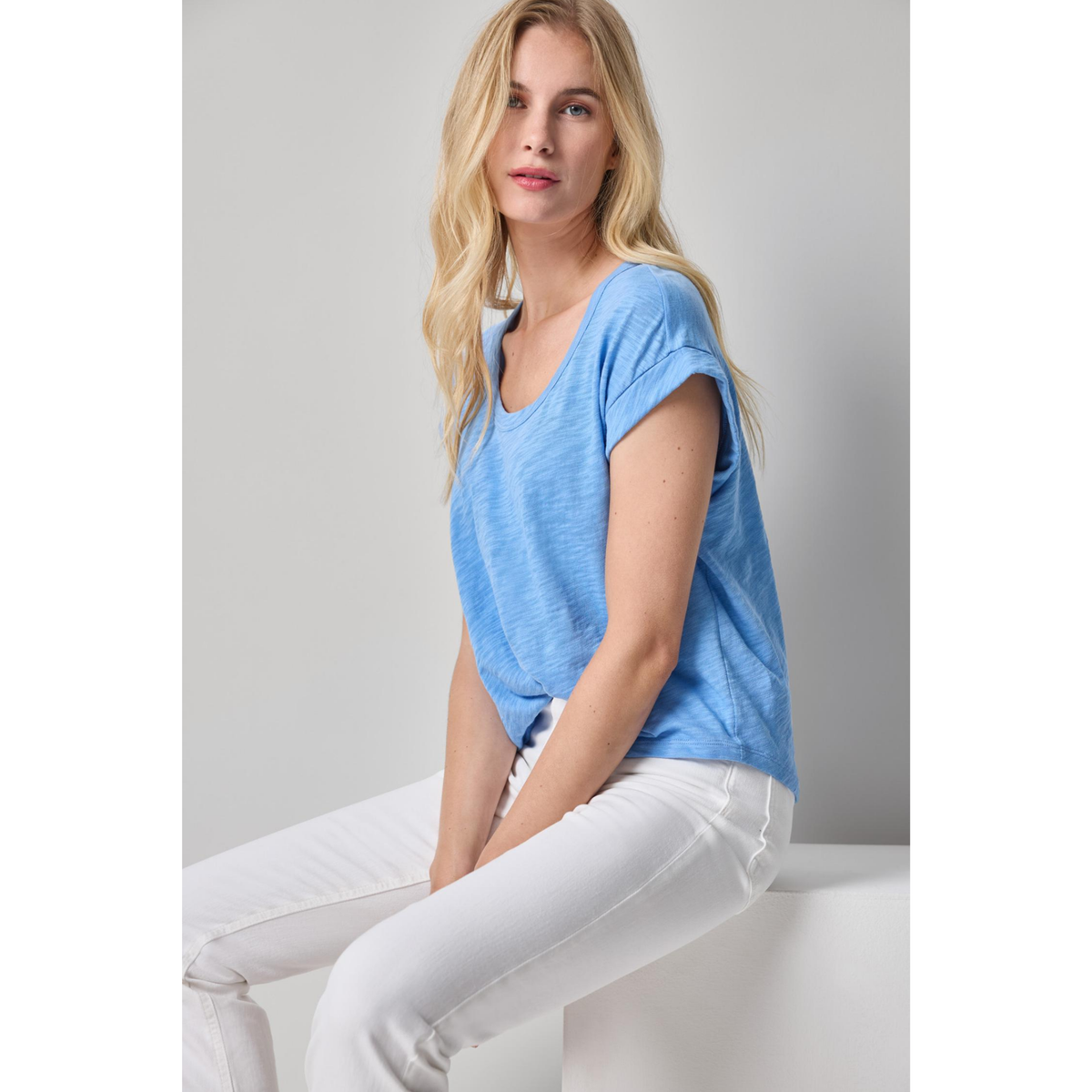 Cuff Sleeve Boxy Top