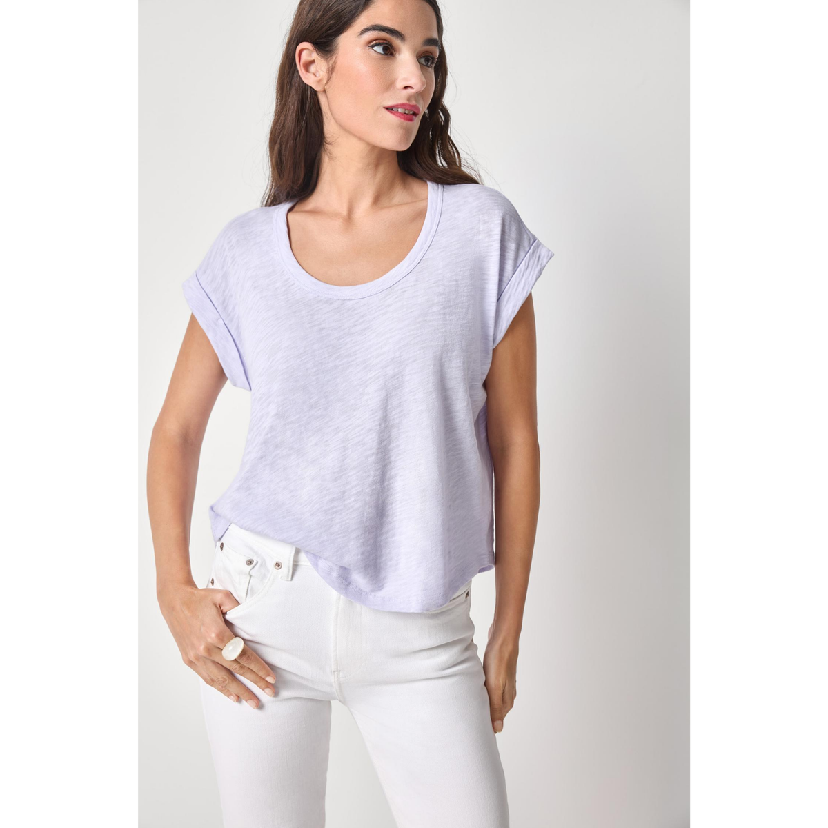 Cuff Sleeve Boxy Top