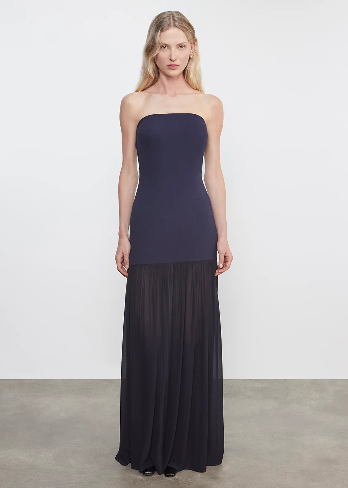 Airy Strapless Dress - Midnight Blue