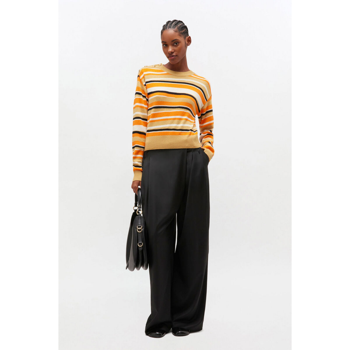 Striped Cashmere Sweater - Orange Tiger
