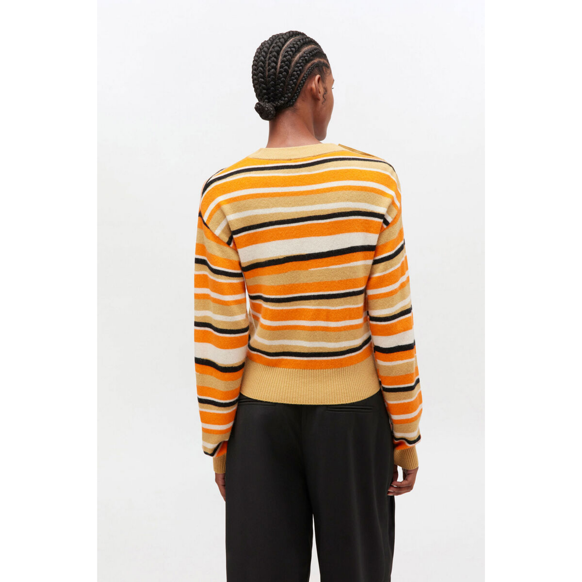 Striped Cashmere Sweater - Orange Tiger