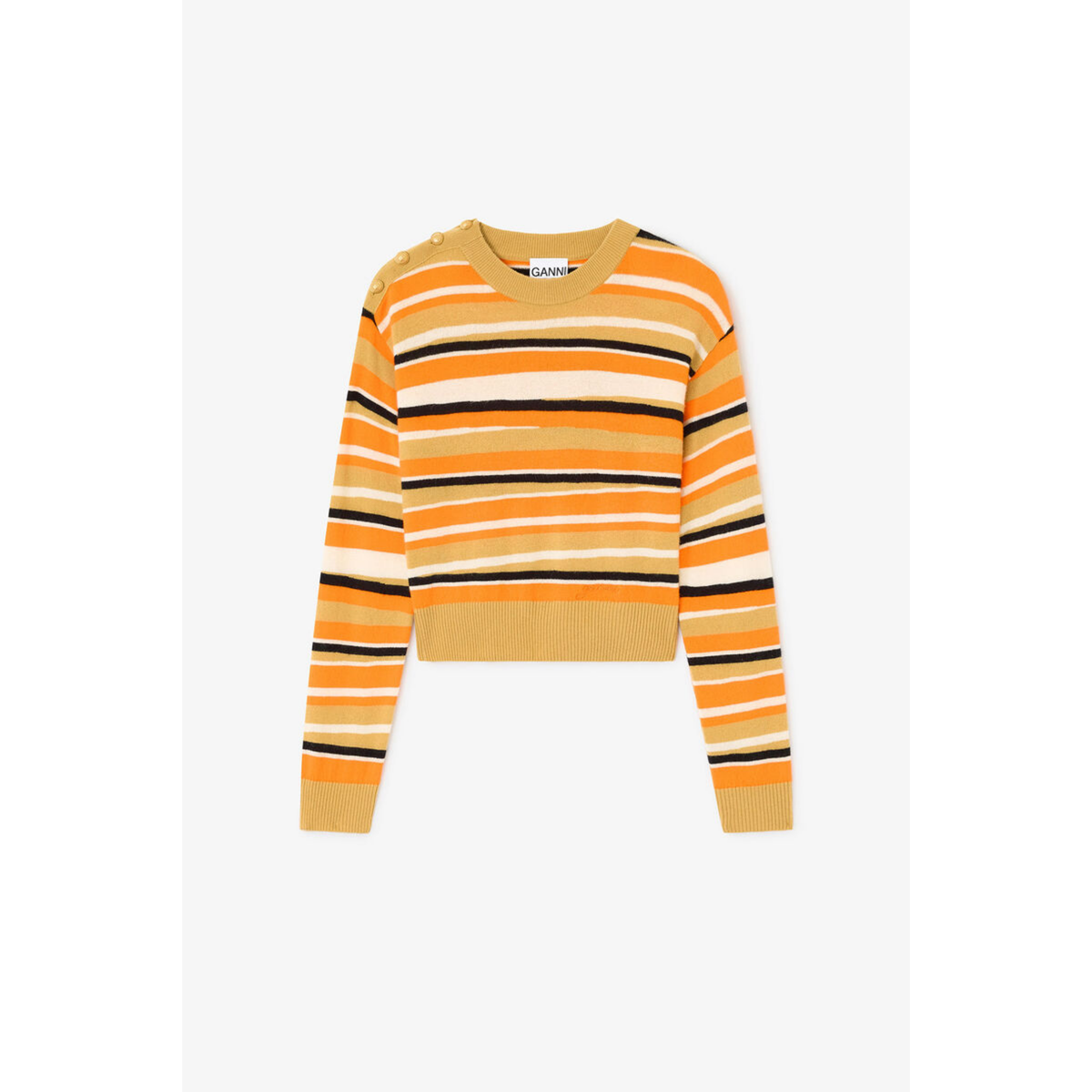 Striped Cashmere Sweater - Orange Tiger