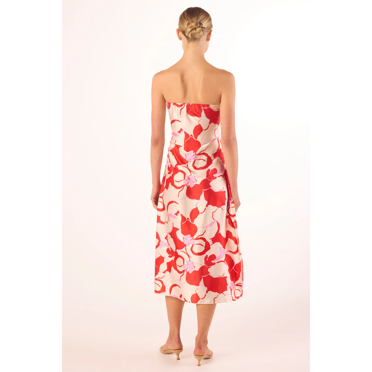 Damalis Dress - Abstract Orchid Satin