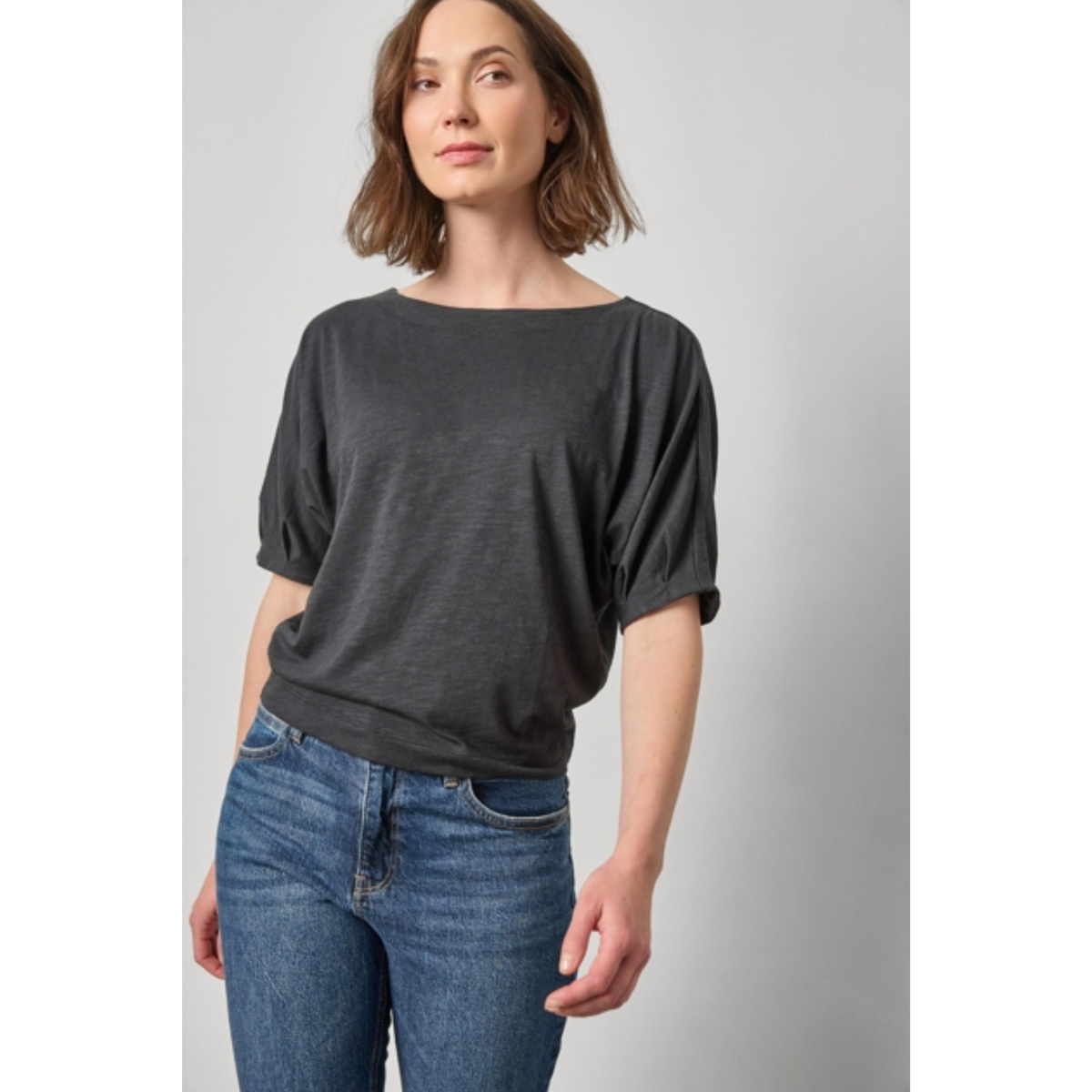 Darted Sleeve Dolman Wedge - Black