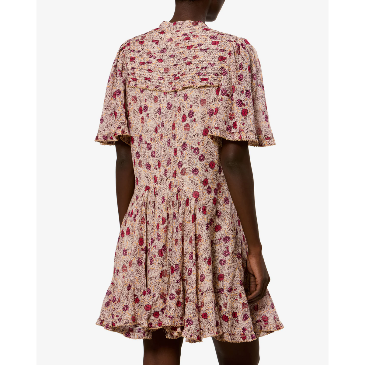 Daynia Dress - Ecru-Raspberry