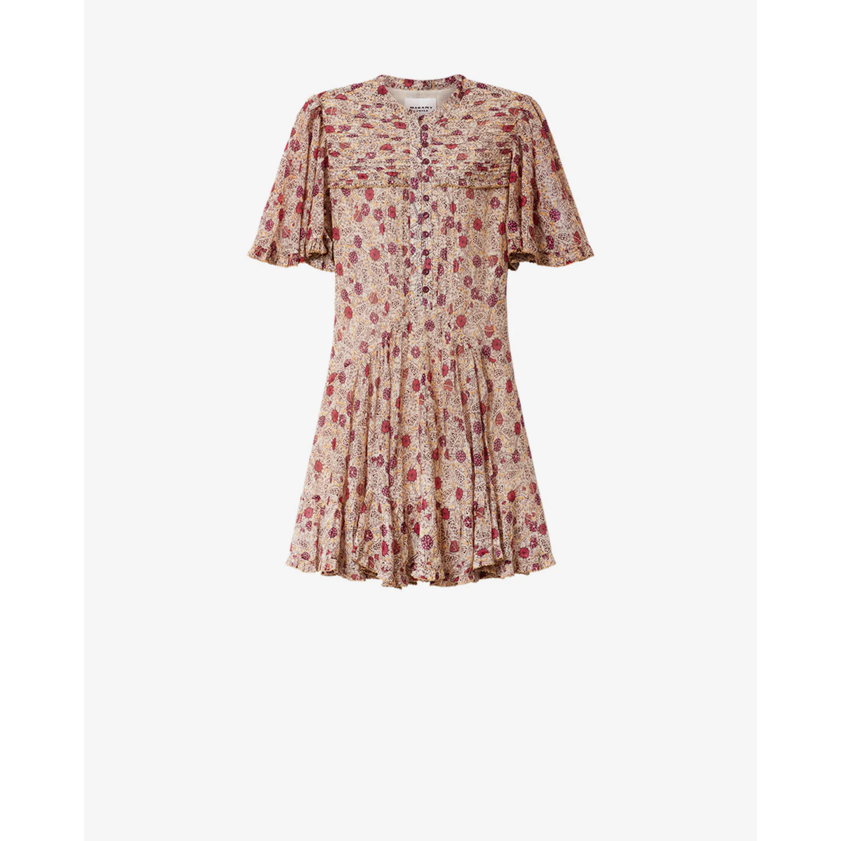Daynia Dress - Ecru-Raspberry