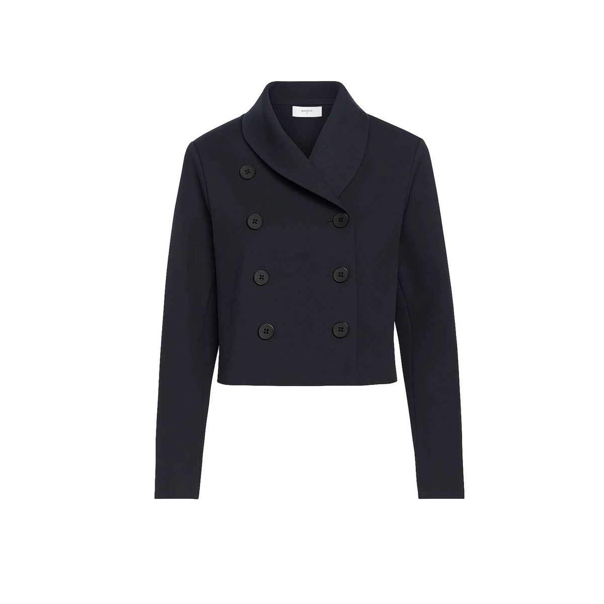Double Breasted Jacket With Shawl Collar - Dark Blue