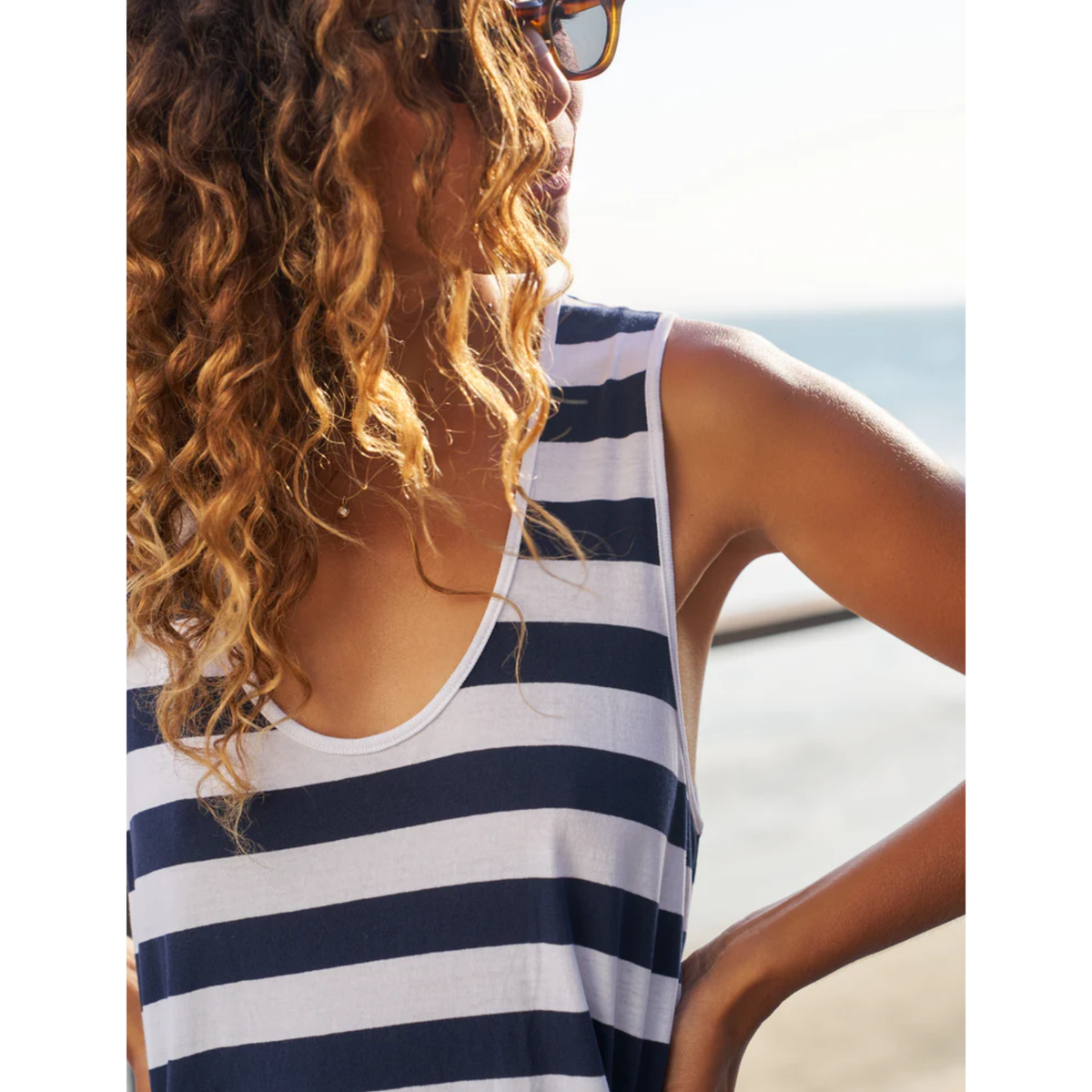 Dylan Scoop Neck Maxi Dress - Nautical Stripe