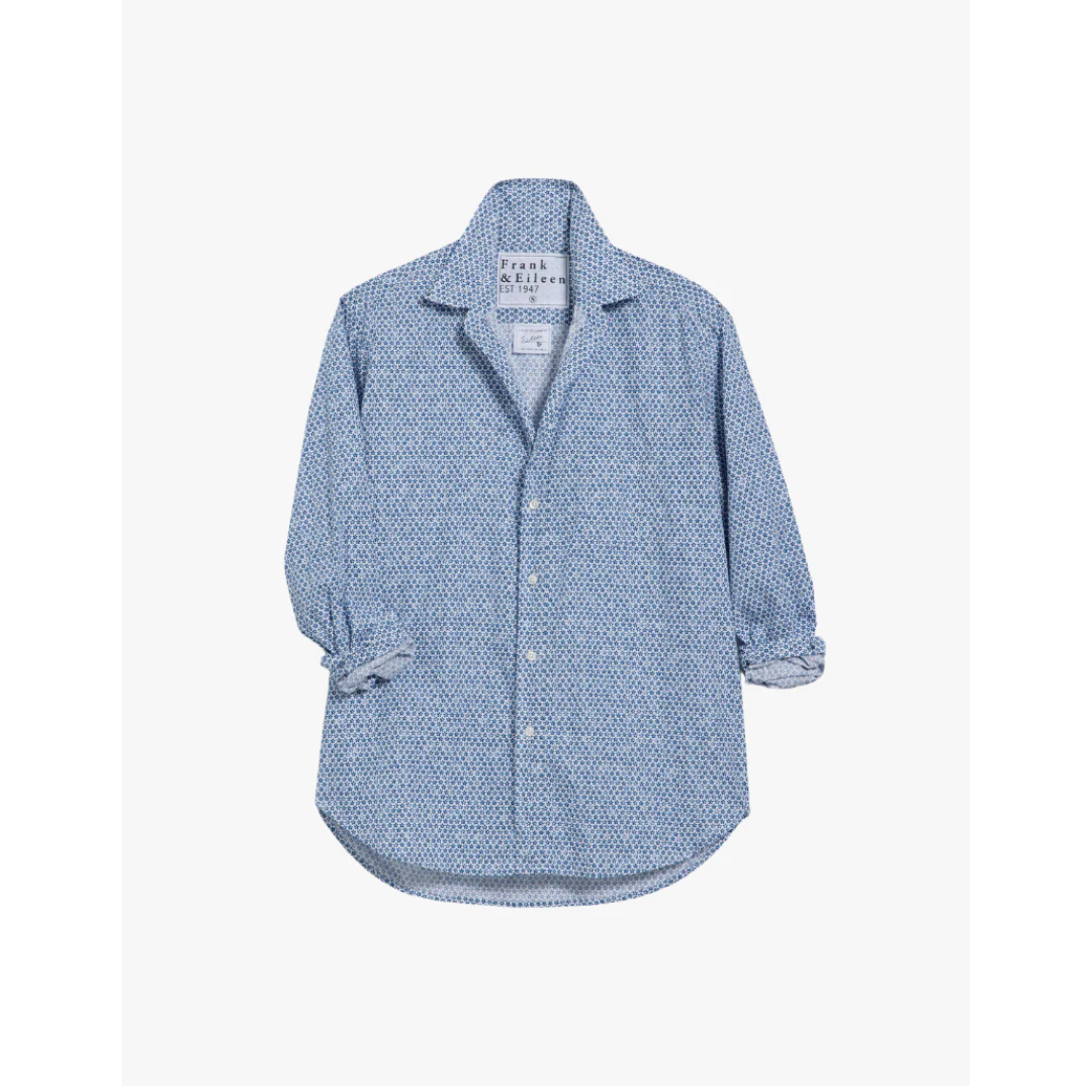 Eileen Button-Up - Small Blue Flowers