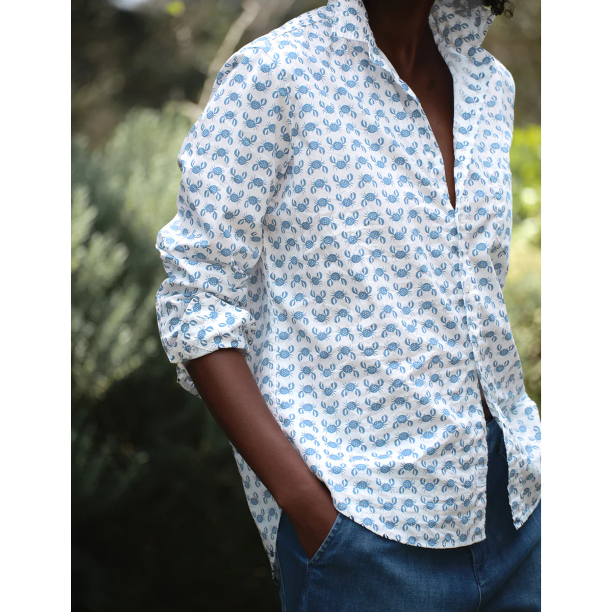 Eileen Relaxed Button-Up - Blue Crab