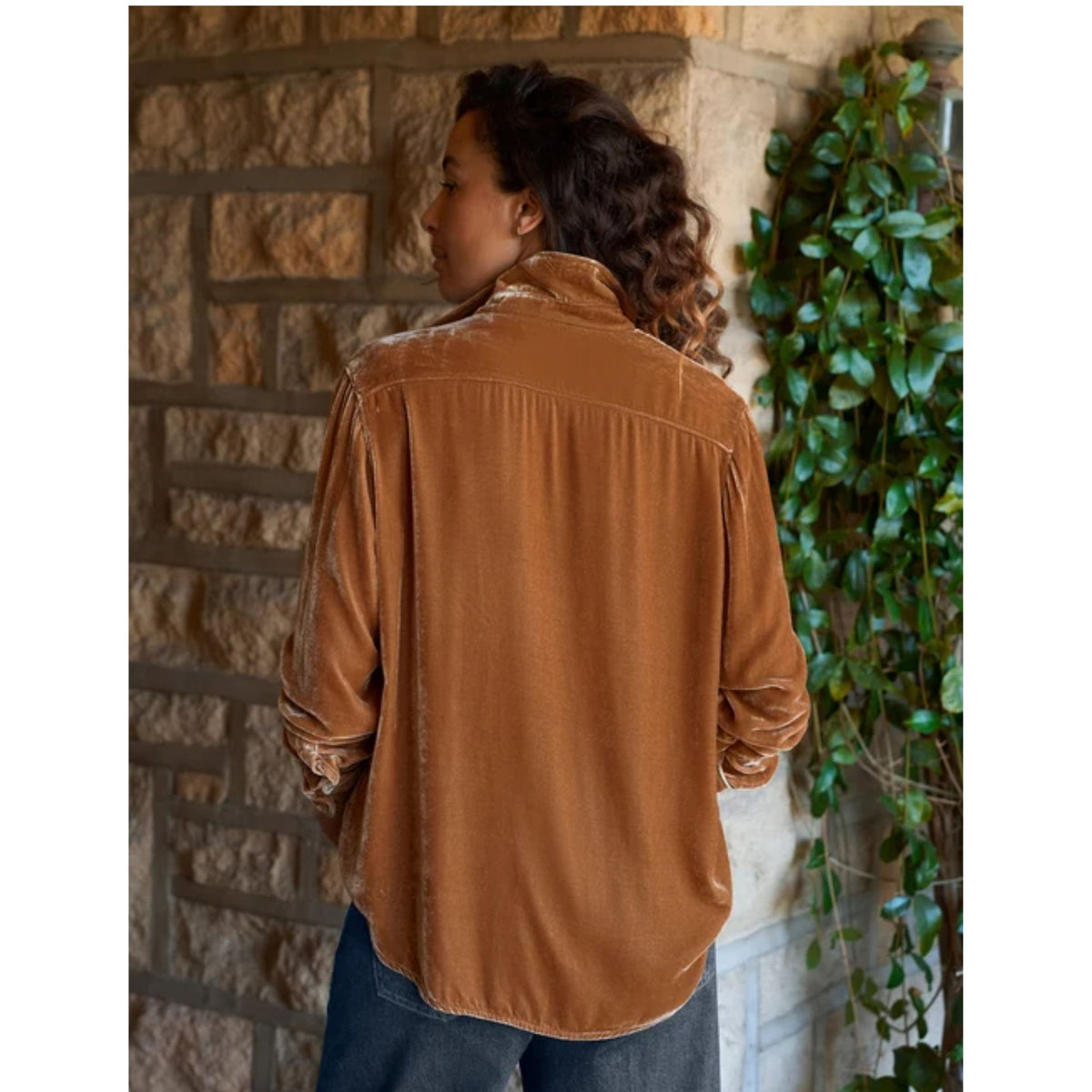 Eileen Relaxed Button-Up Shirt - Gold