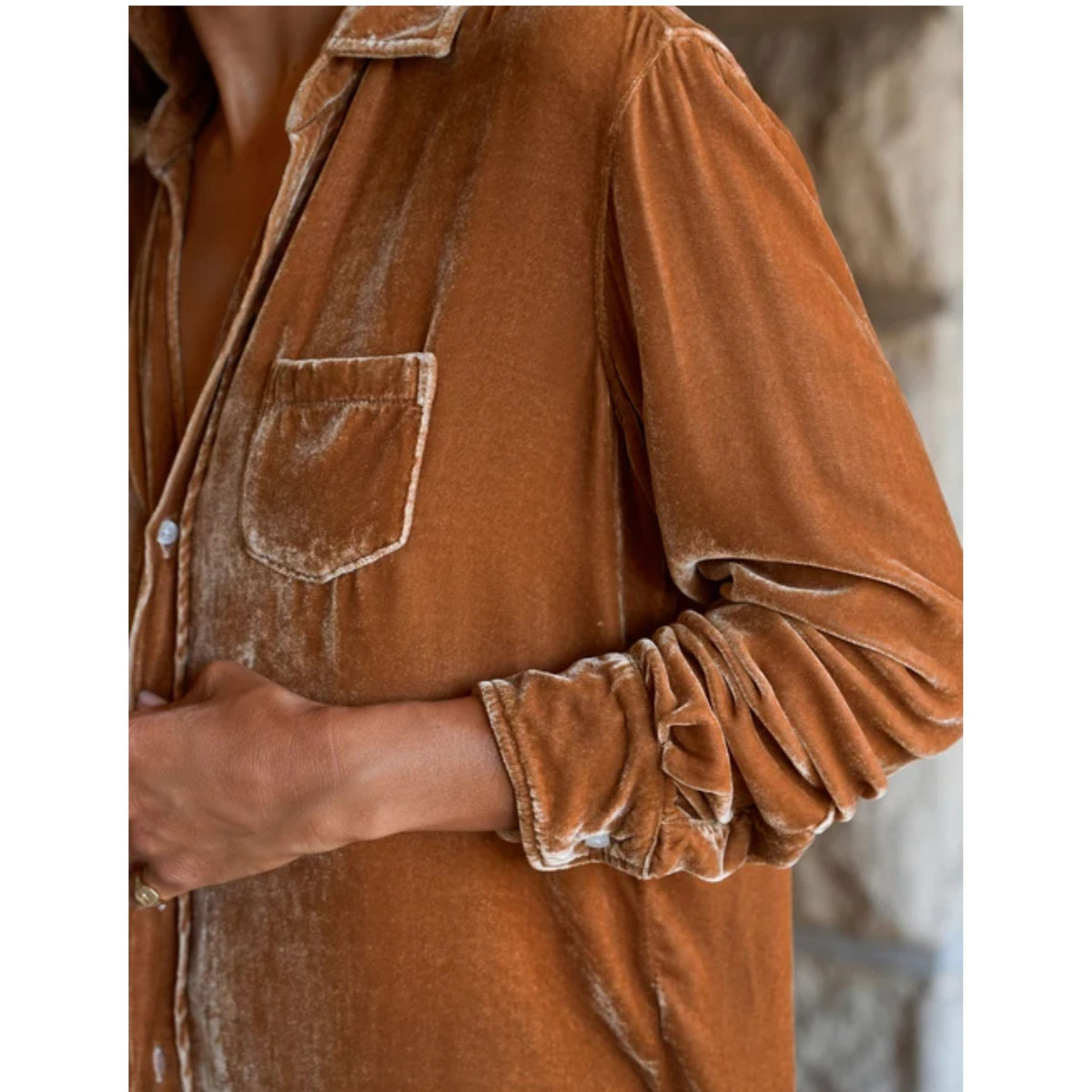 Eileen Relaxed Button-Up Shirt - Gold