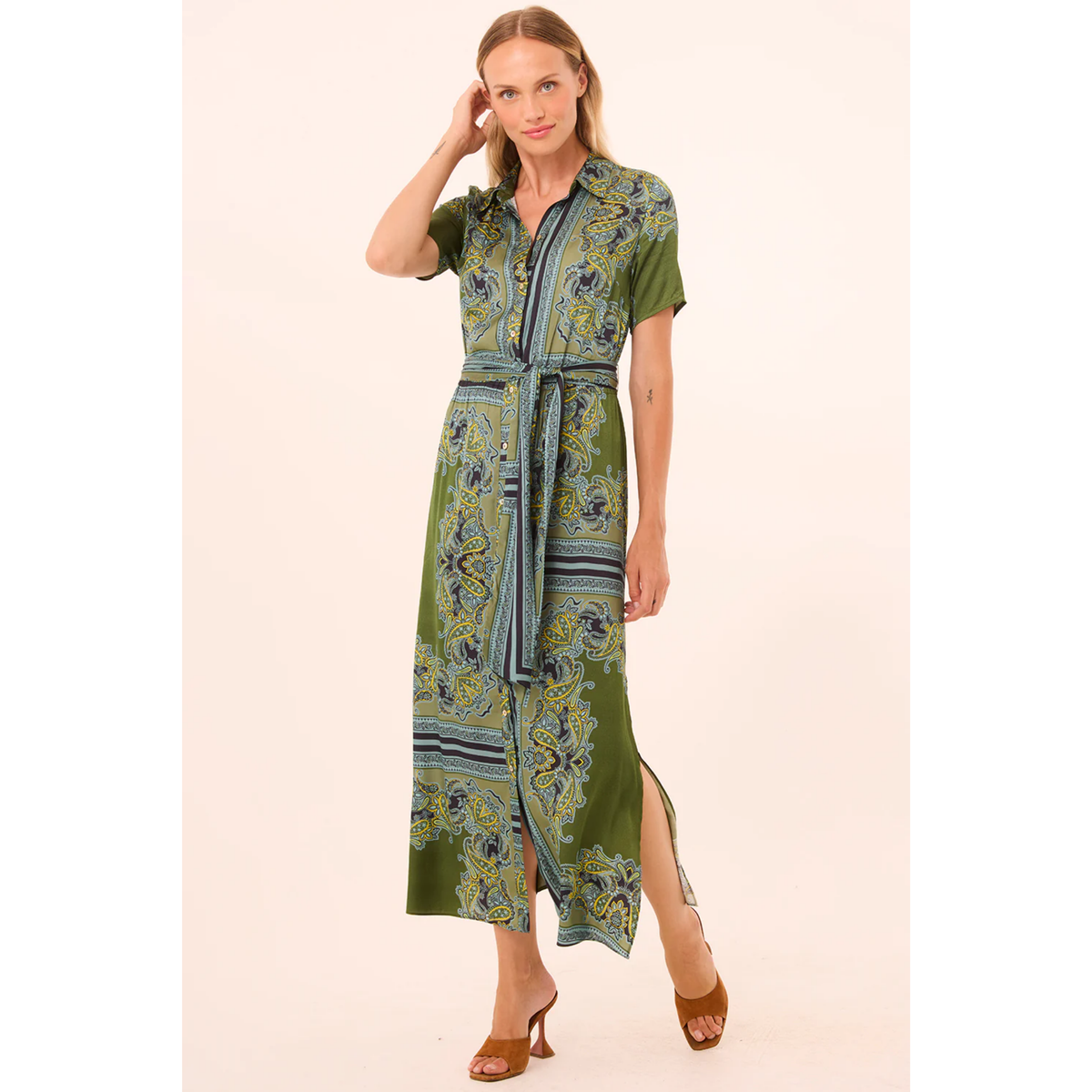 Esmeralda Dress - Moss Scarf