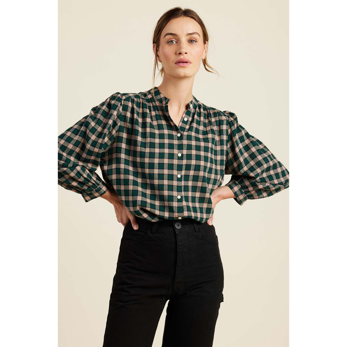Clara Blouse - Roebuck Plaid