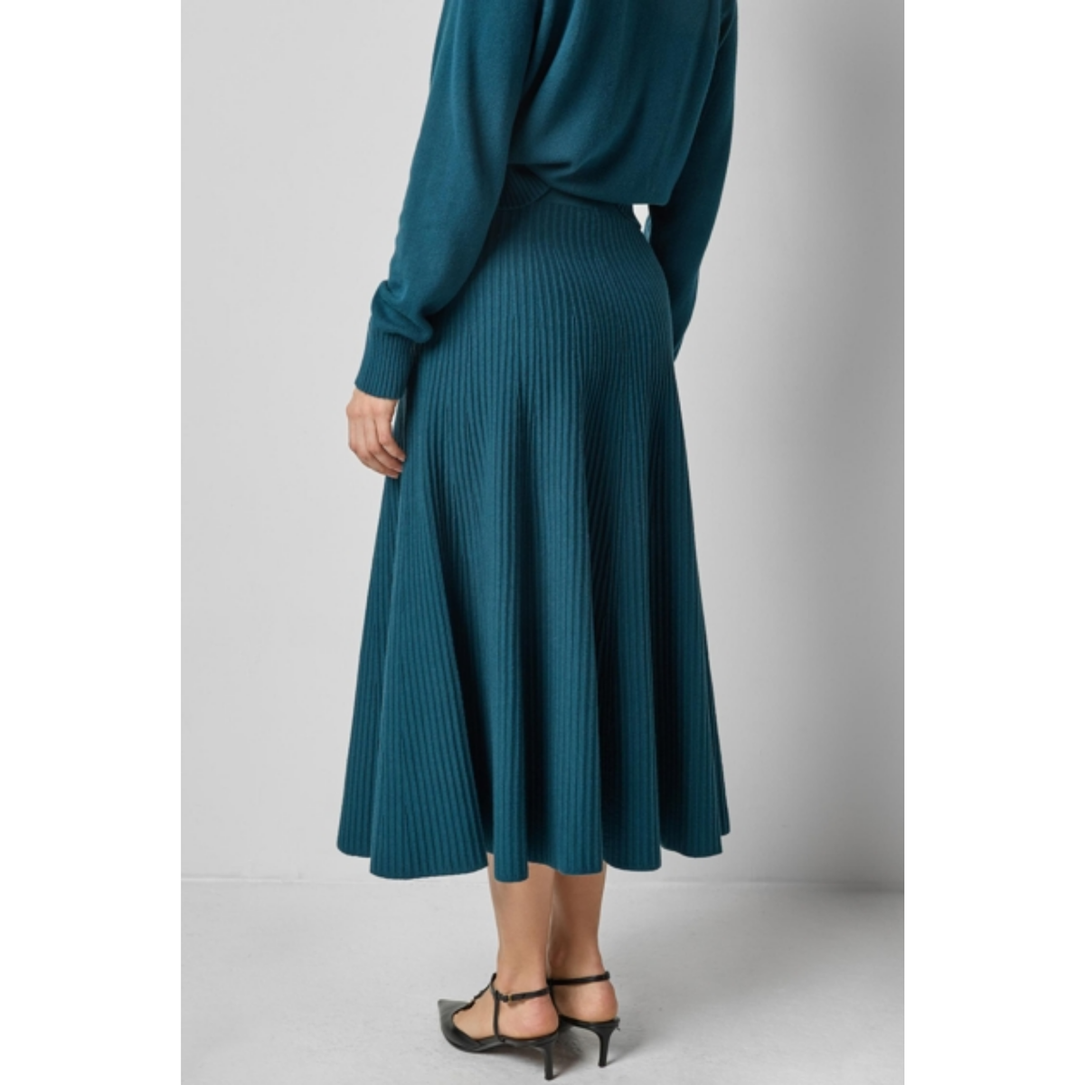 Flared Knit Skirt - Deep Sea