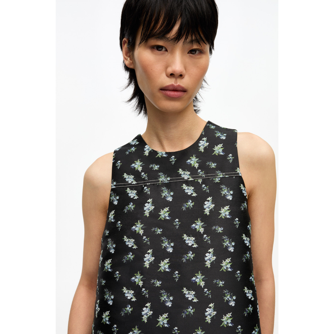 Floral Jacquard Sleeveless Top