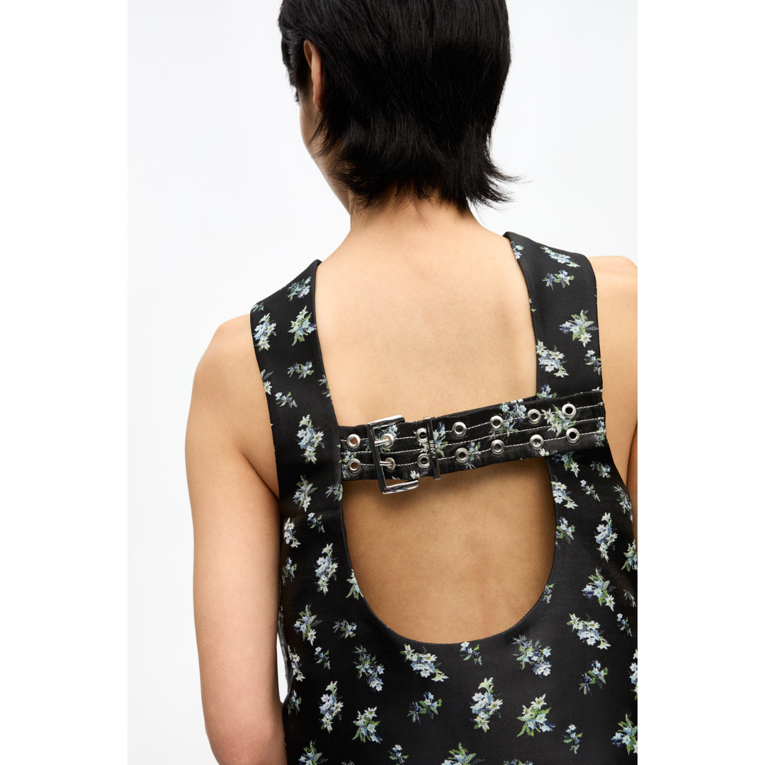 Floral Jacquard Sleeveless Top