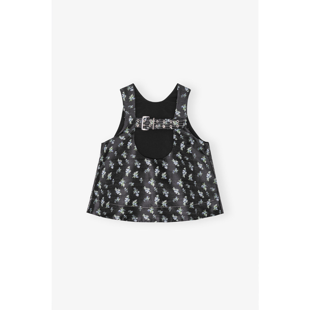 Floral Jacquard Sleeveless Top