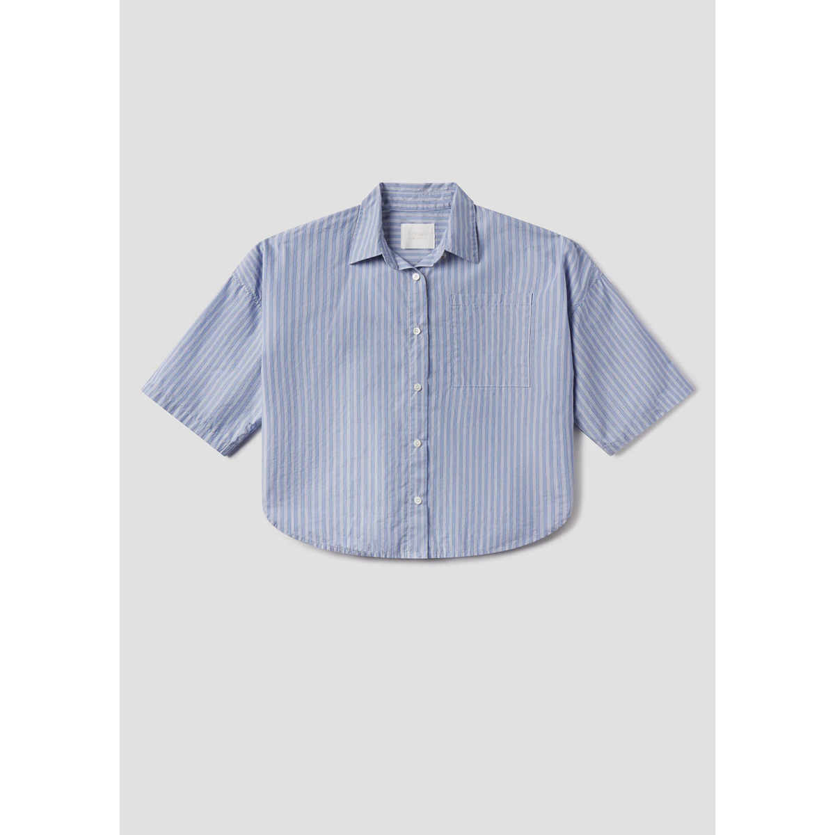 Frances Cropped Cape Button Up - Kindred Stripe