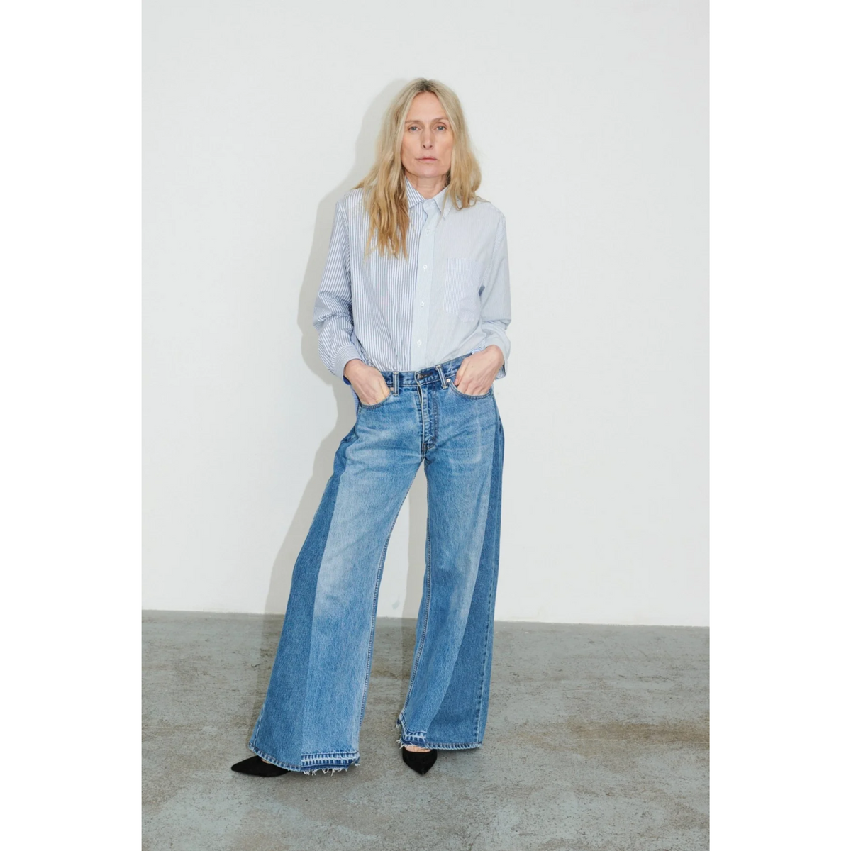 Freya Wide Leg Jean - Mid Light Blue