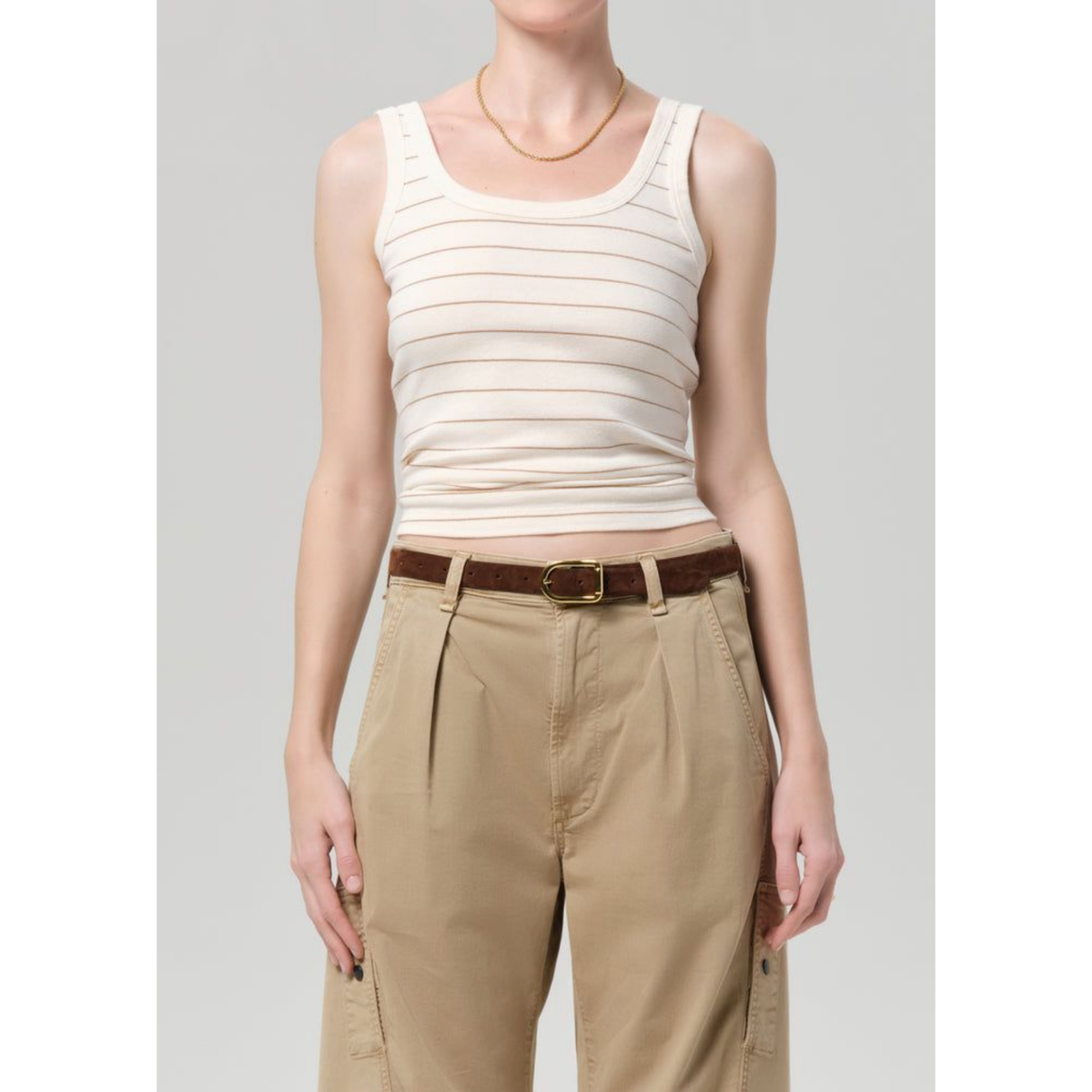 Faye Tank - Golden Pinstripe