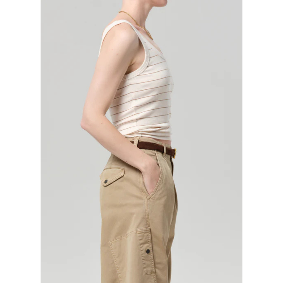 Faye Tank - Golden Pinstripe