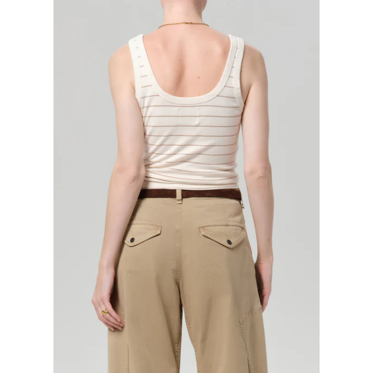 Faye Tank - Golden Pinstripe