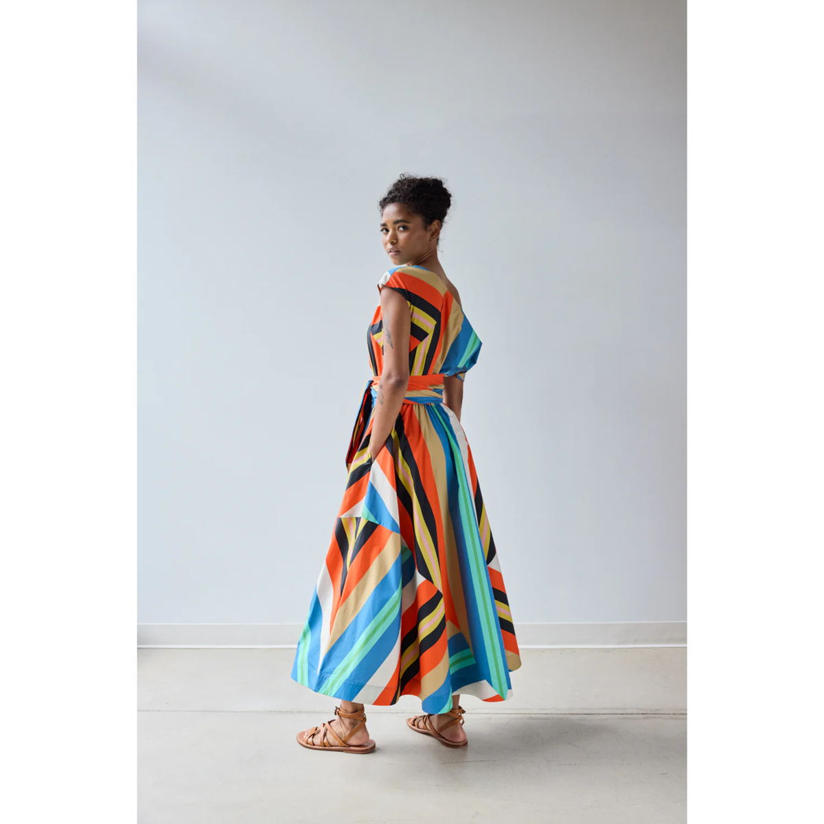 Flared Dress - Awning Stripes