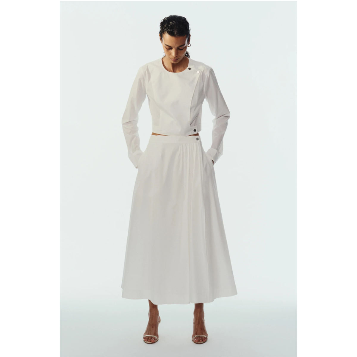 Flora Poplin Skirt - White