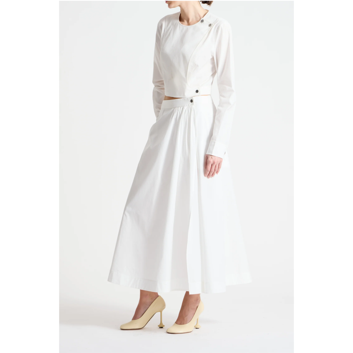 Flora Poplin Skirt - White