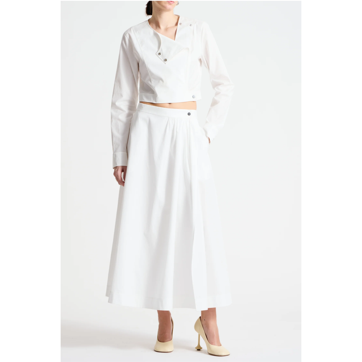 Flora Poplin Skirt - White