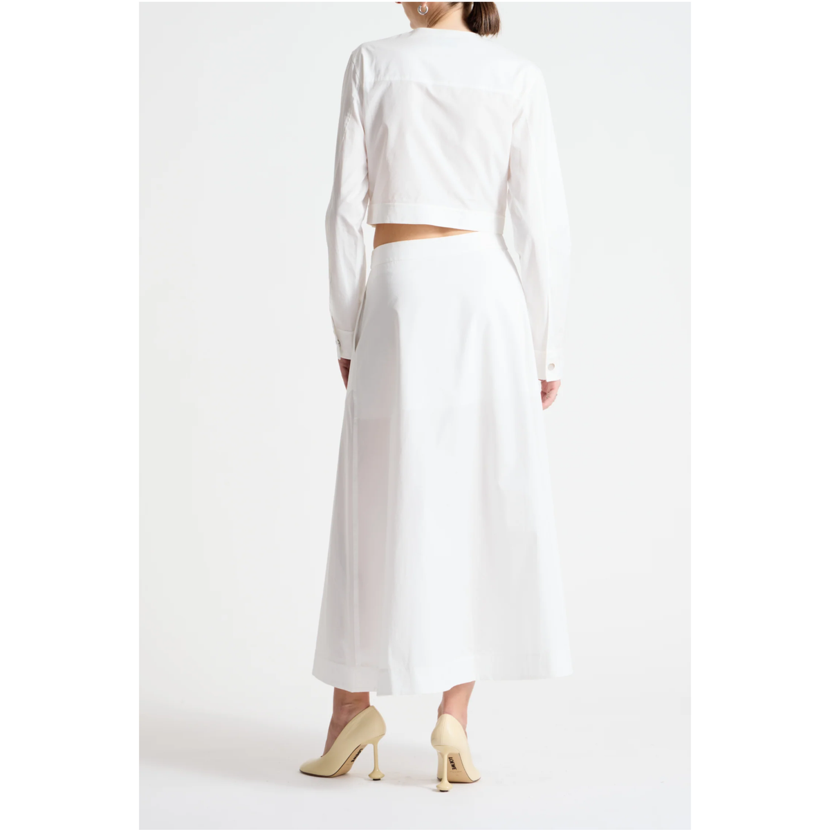 Flora Poplin Skirt - White