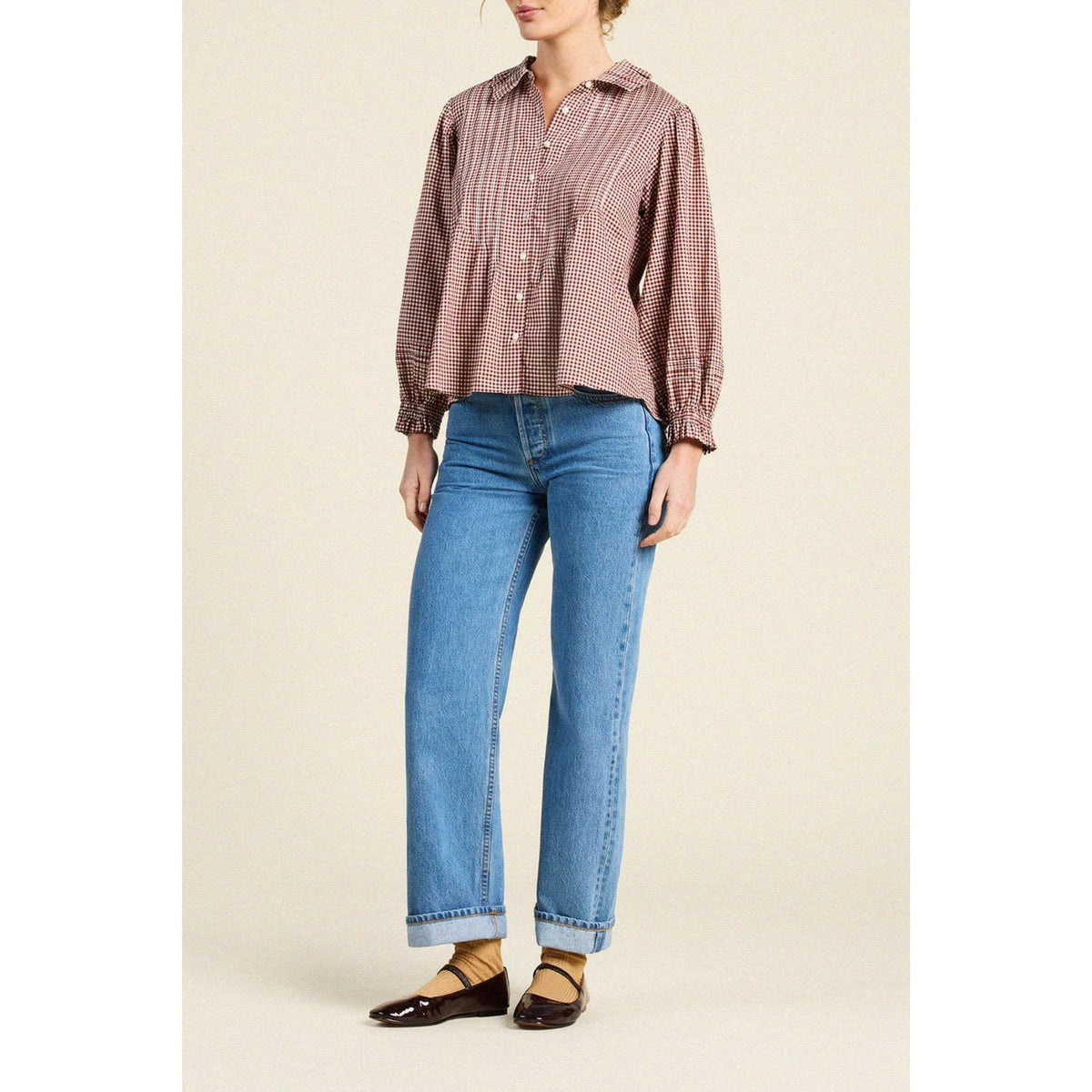 Francesca Blouse - Mahogany Check