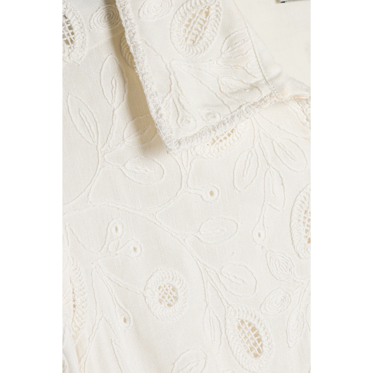 Freya Embroidered Linen Mini Dress - Ivory