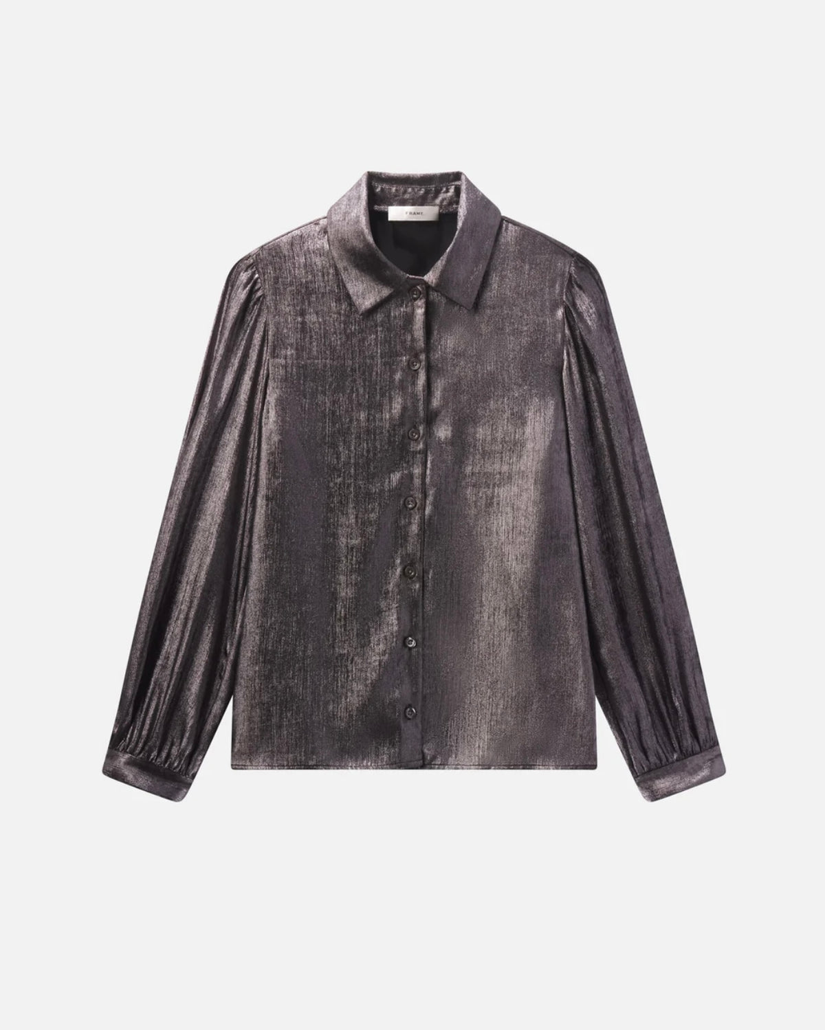 Shiny Staple Blouse - Gunmetal