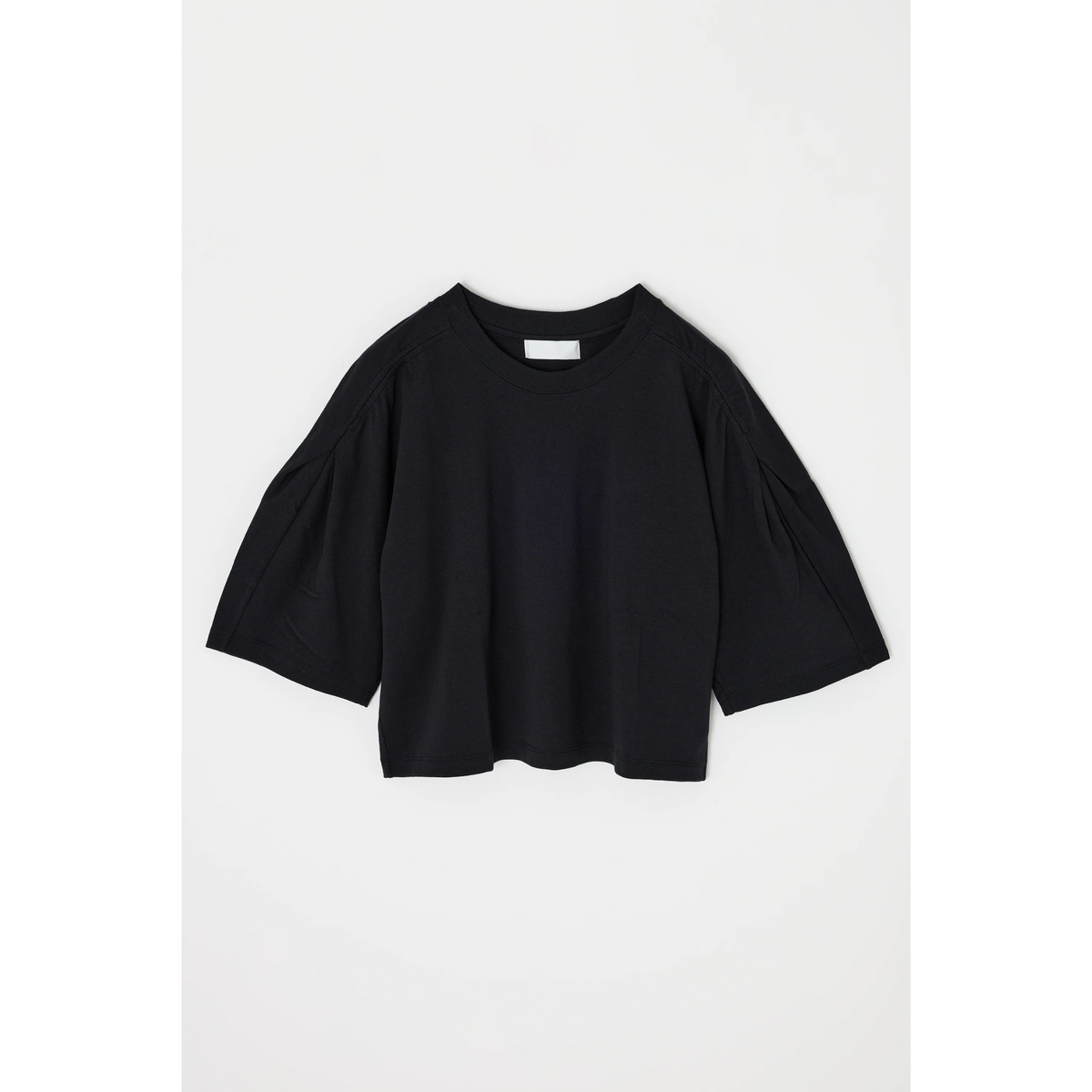 Black blouse with balloon sleeves on a white background