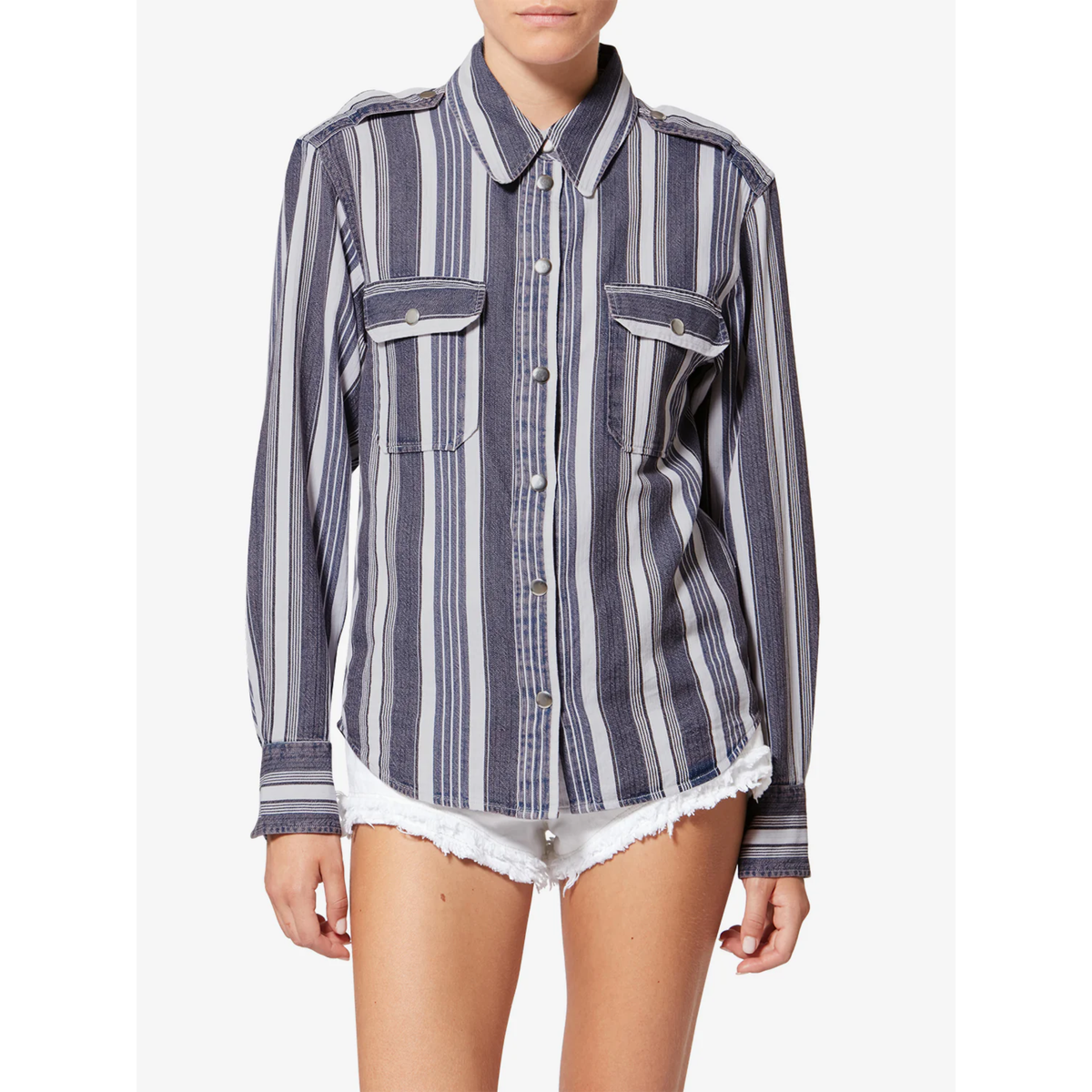 Gelva Shirt - Ecru and Blue