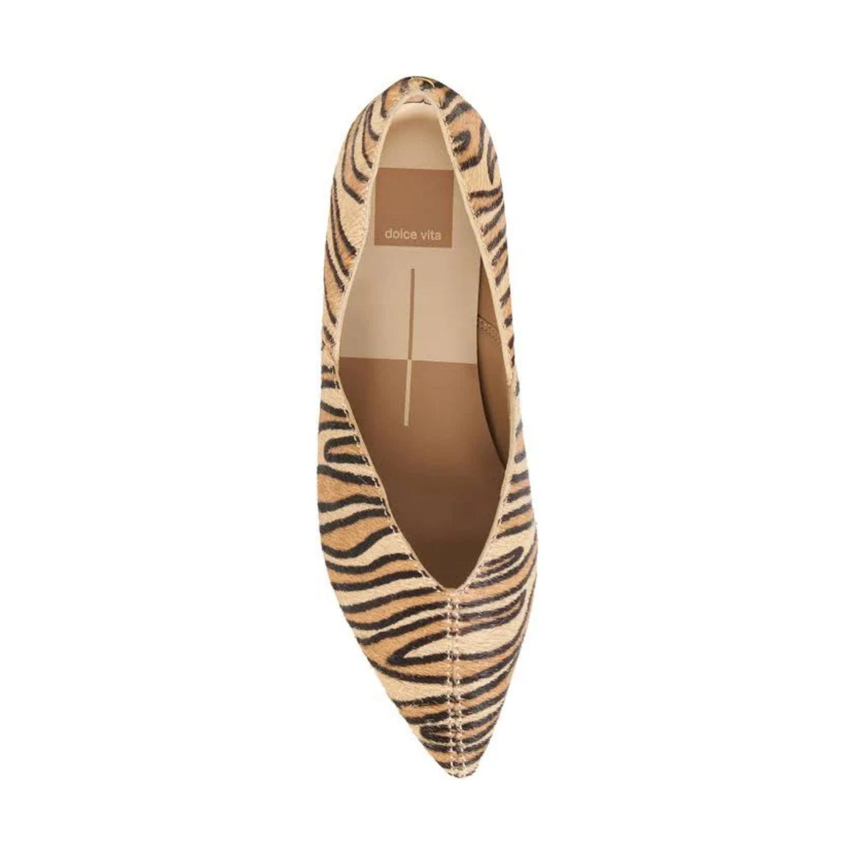 Gema Pointed Toe Flat - Tiger Calf Hair