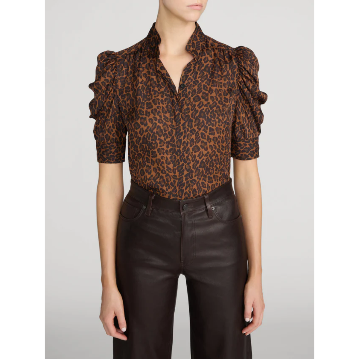 Gillian Blouse - Light Leopard Multi