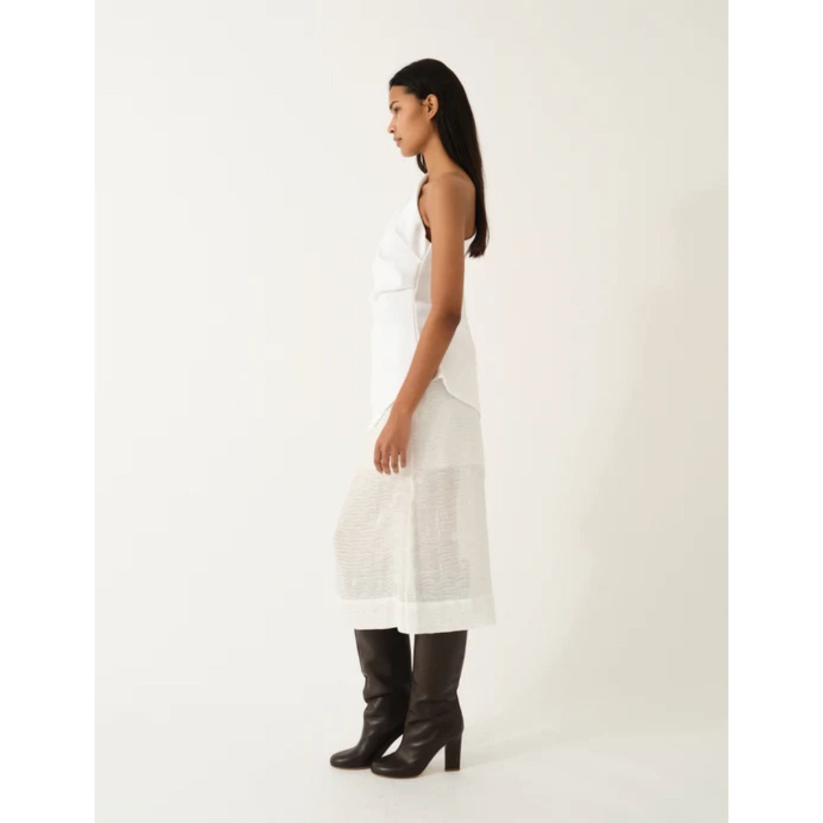 Glam Asymmetric Tee - Cream